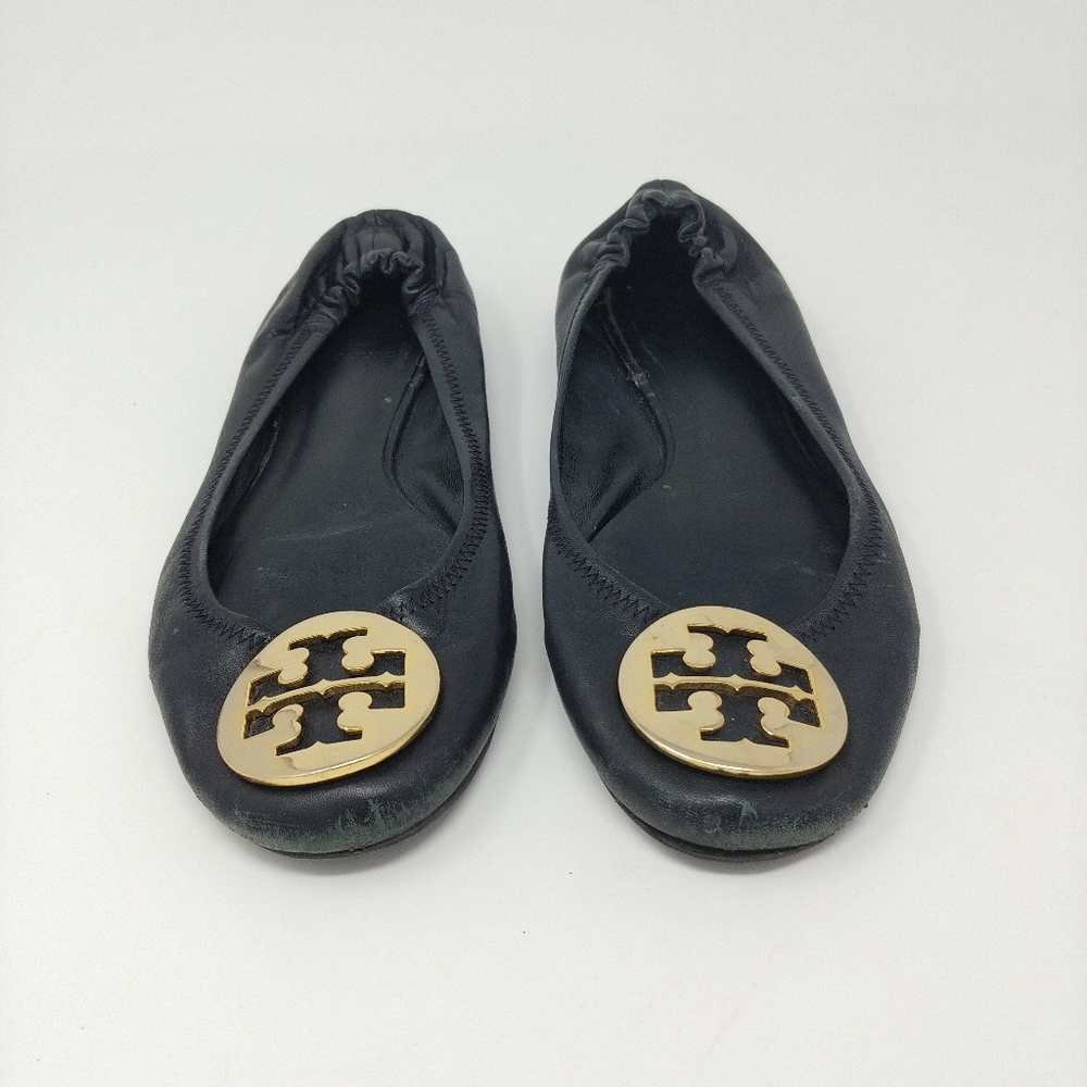 Tory Burch Ballet Flats w Gold Logo 6.5M